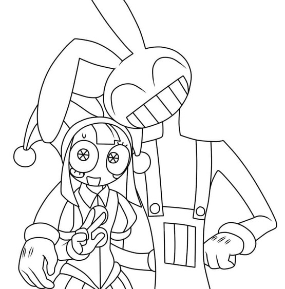 The Amazing Digital Circus základní u dětí omalovánka