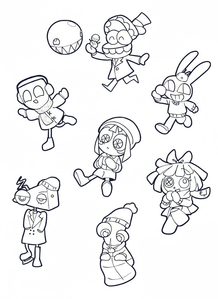 The Amazing Digital Circus zdarma základní omalovánka