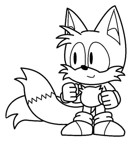 Tails snadný tisknutelné omalovánka