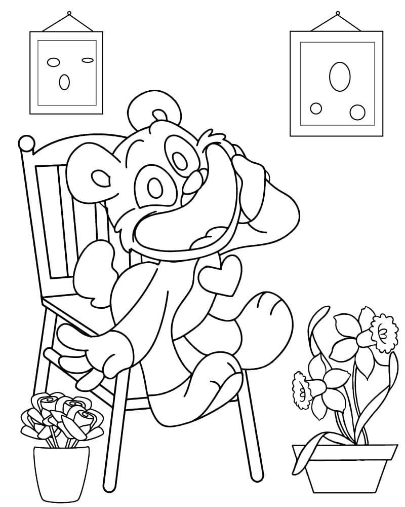 Bobby BearHug snadný tisknutelné omalovánka