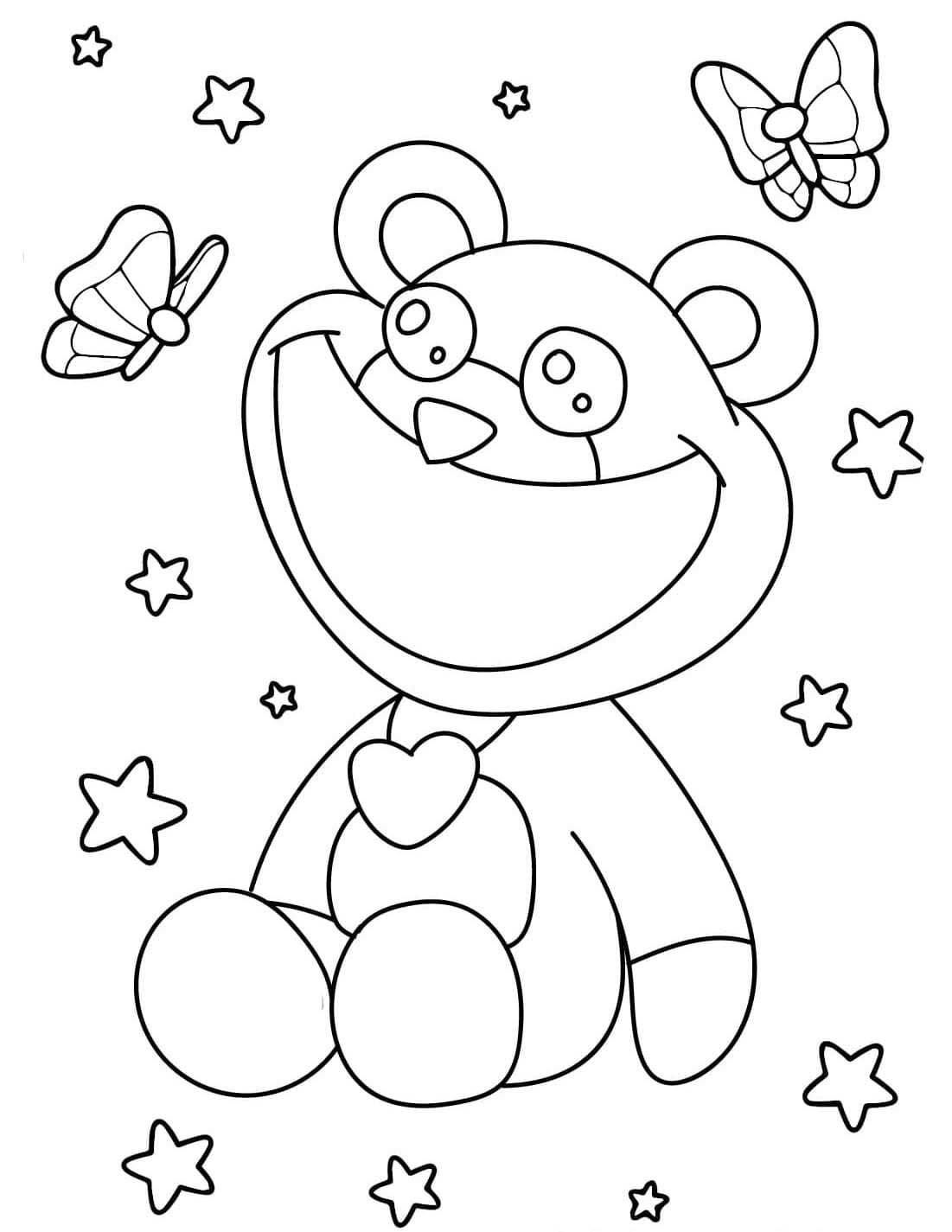 Bobby BearHug základní tisknutelné omalovánka