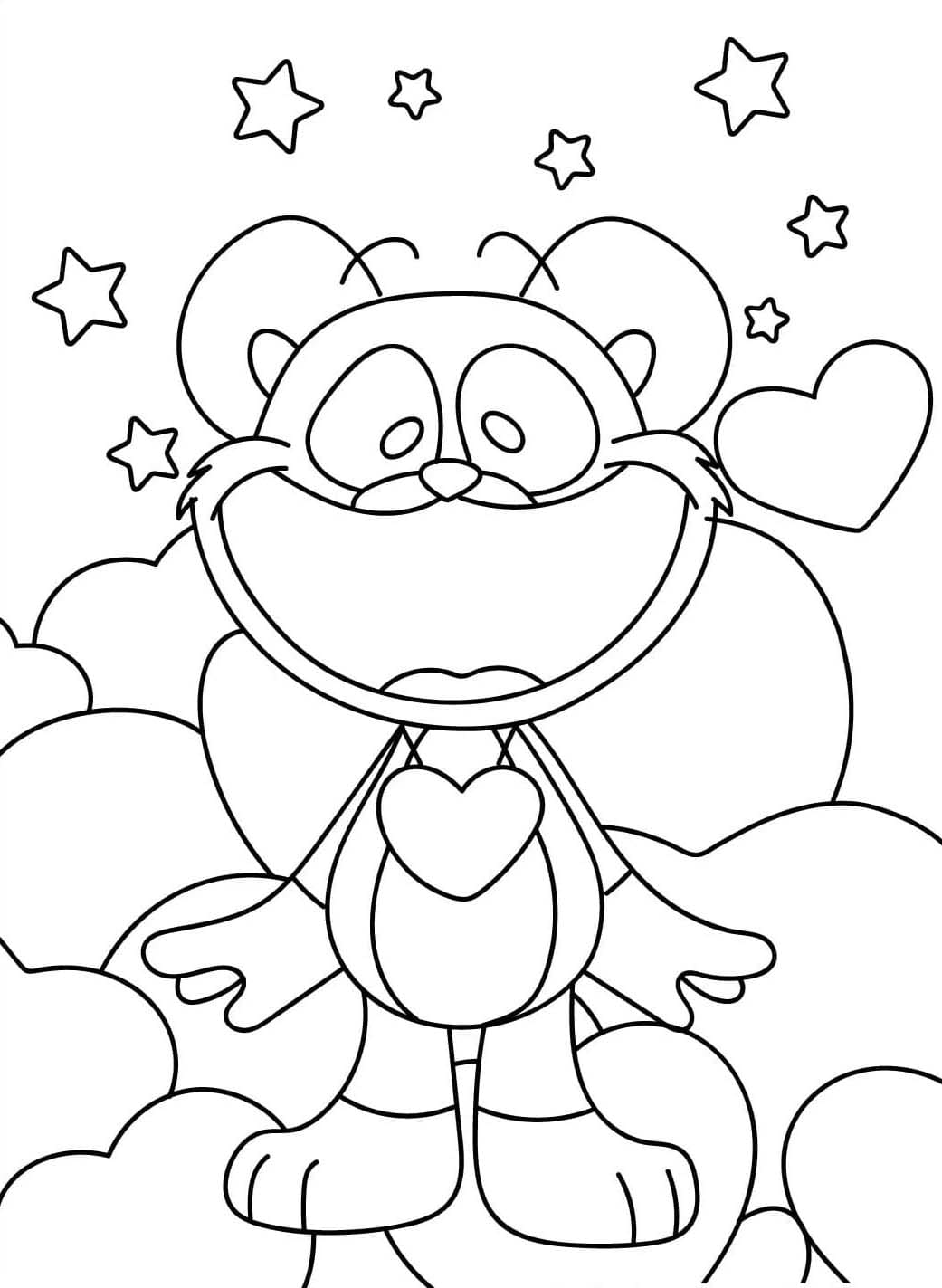 Bobby BearHug zdarma prostý tisknutelné omalovánka