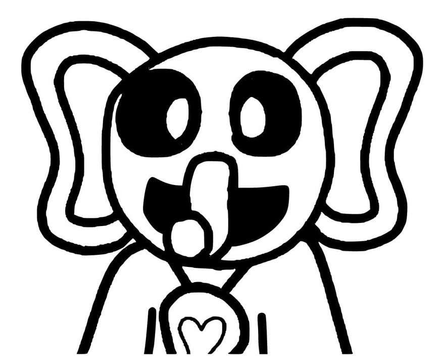 Bubba Bubbaphant zdarma prostý tisknutelné omalovánka