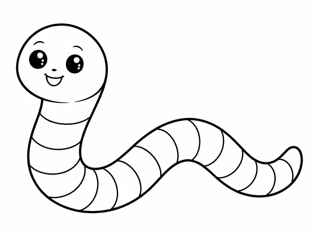 Červ základní tisknutelné omalovánka