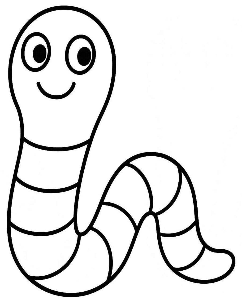 Červ zdarma prostý tisknutelné omalovánka