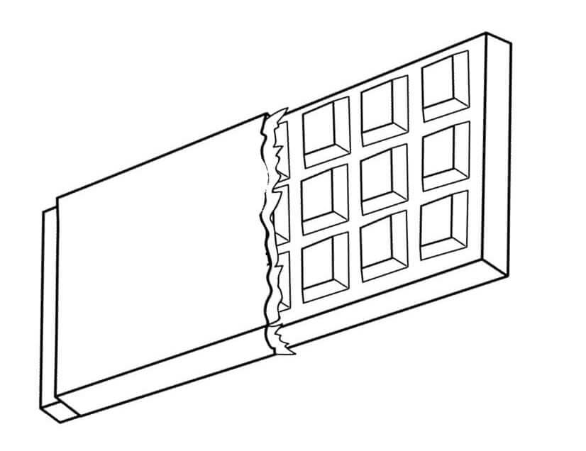 Čokoláda prostý tisknutelné omalovánka