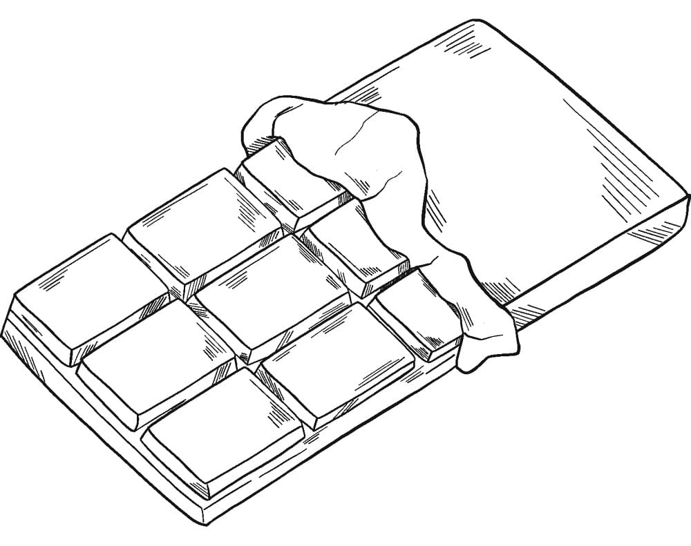 Čokoláda snadný tisknutelné omalovánka