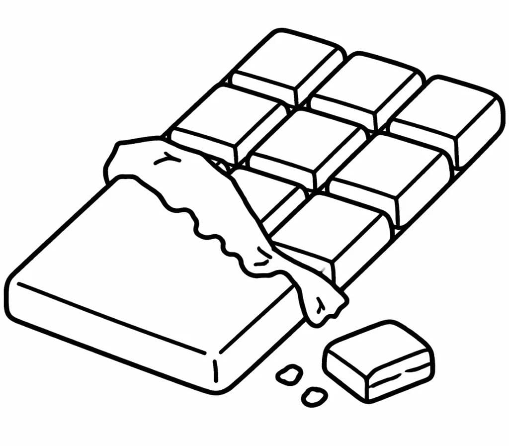 Čokoláda zdarma prostý tisknutelné omalovánka