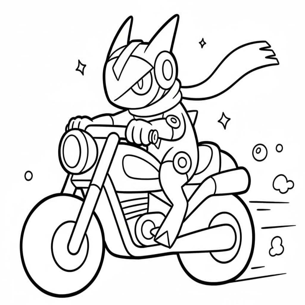 Greninja prostý tisknutelné omalovánka