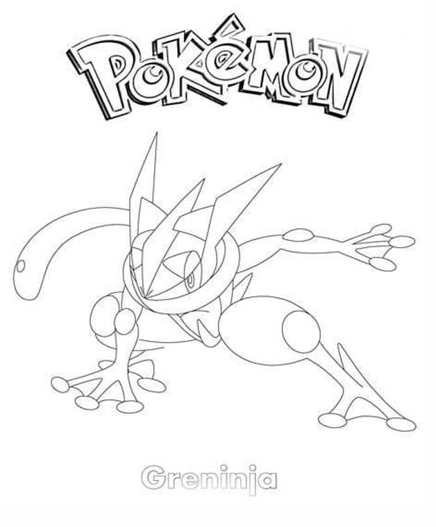 Greninja základní tisknutelné omalovánka