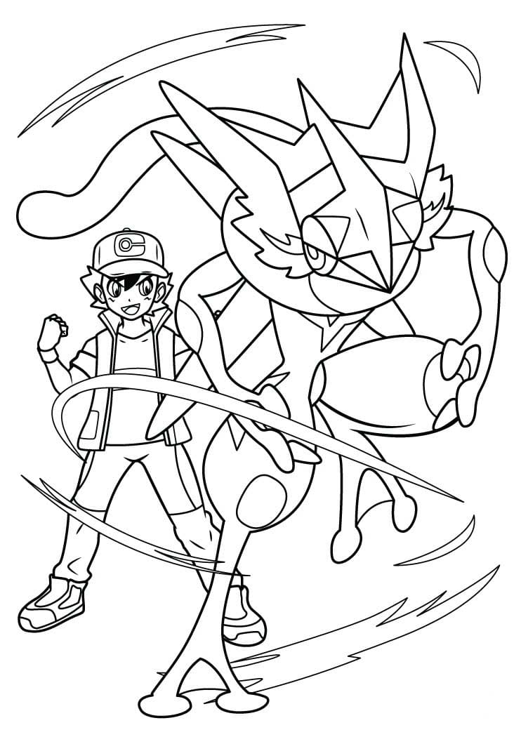 Greninja zdarma pro děti omalovánka