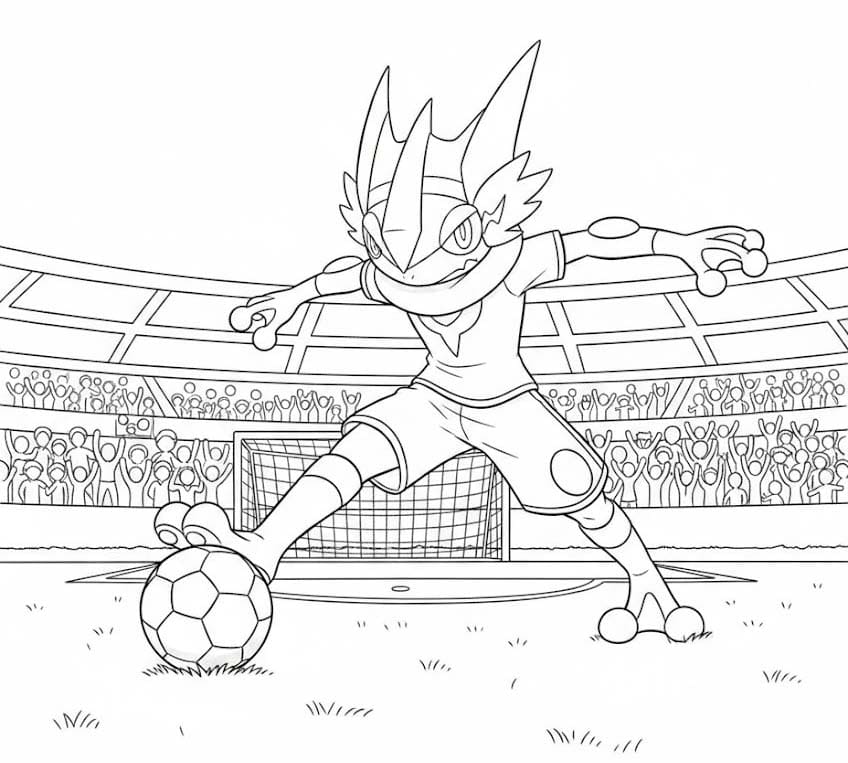 Greninja zdarma prostý omalovánka