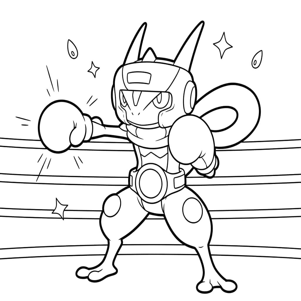 Greninja zdarma tisknutelné pro děti omalovánka