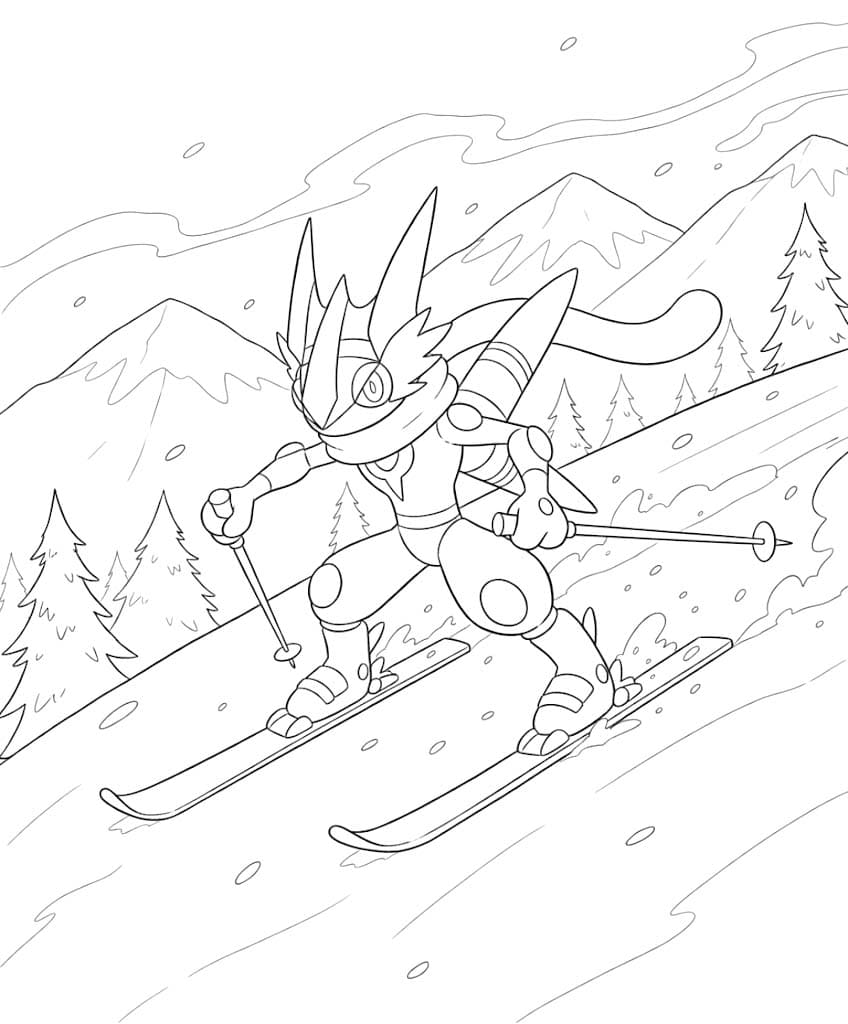 Greninja zdarma omalovánka