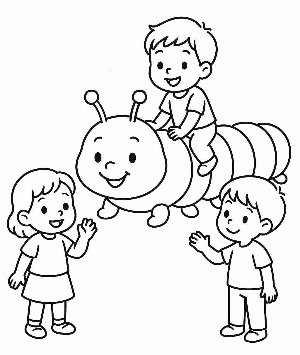 Housenka pro děti omalovánka