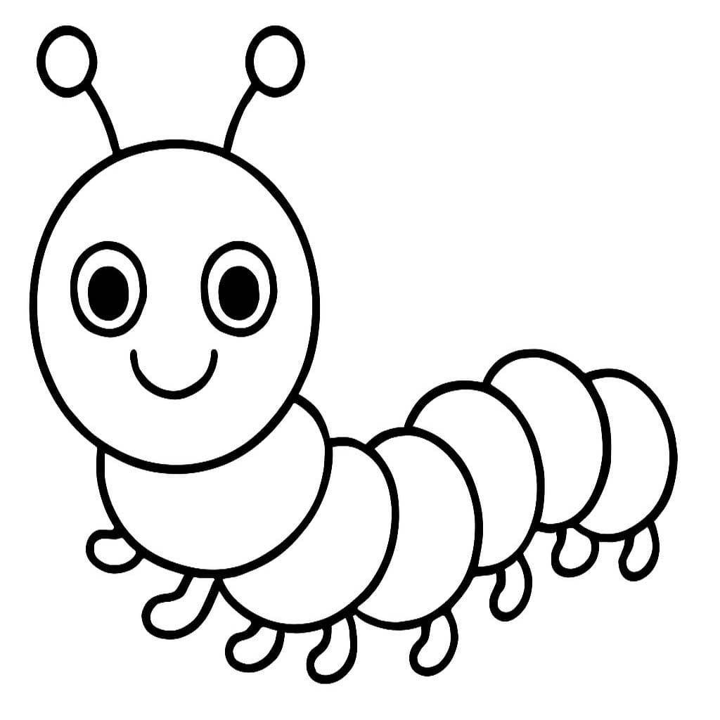 Housenka snadný tisknutelné omalovánka