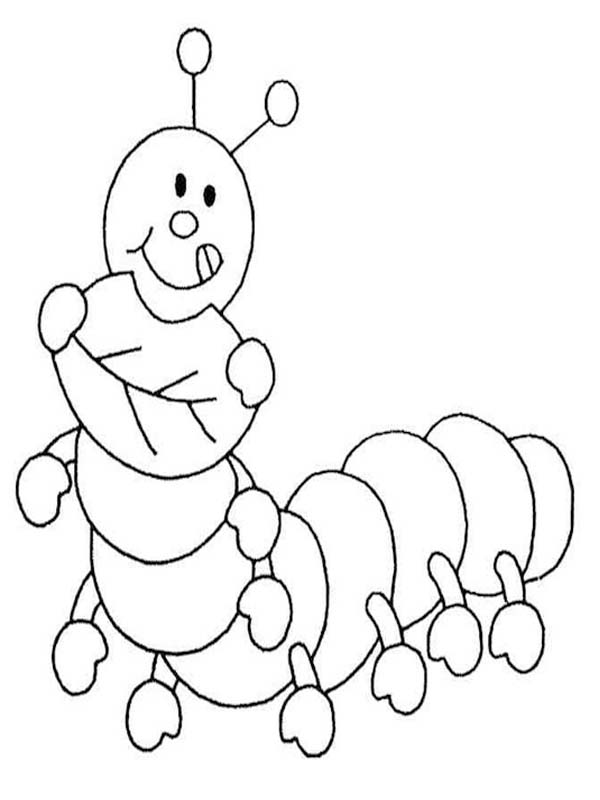 Housenka zdarma tisknutelné pro děti omalovánka