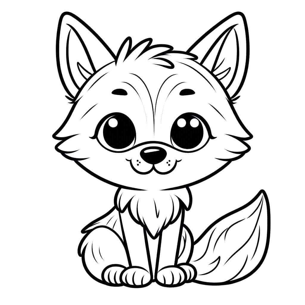 Kojot zdarma základní tisknutelné omalovánka