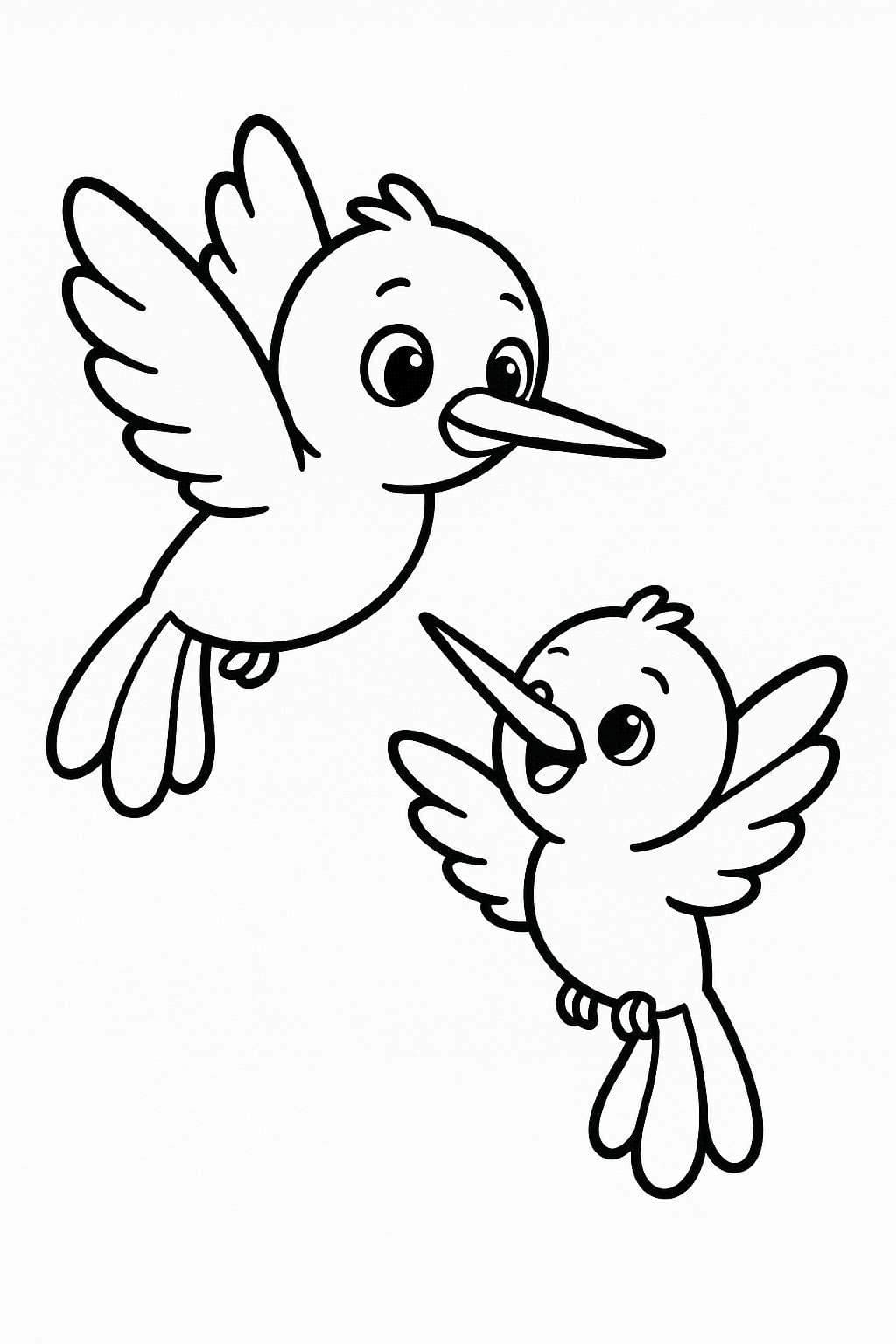 Kolibřík zdarma snadný tisknutelné omalovánka