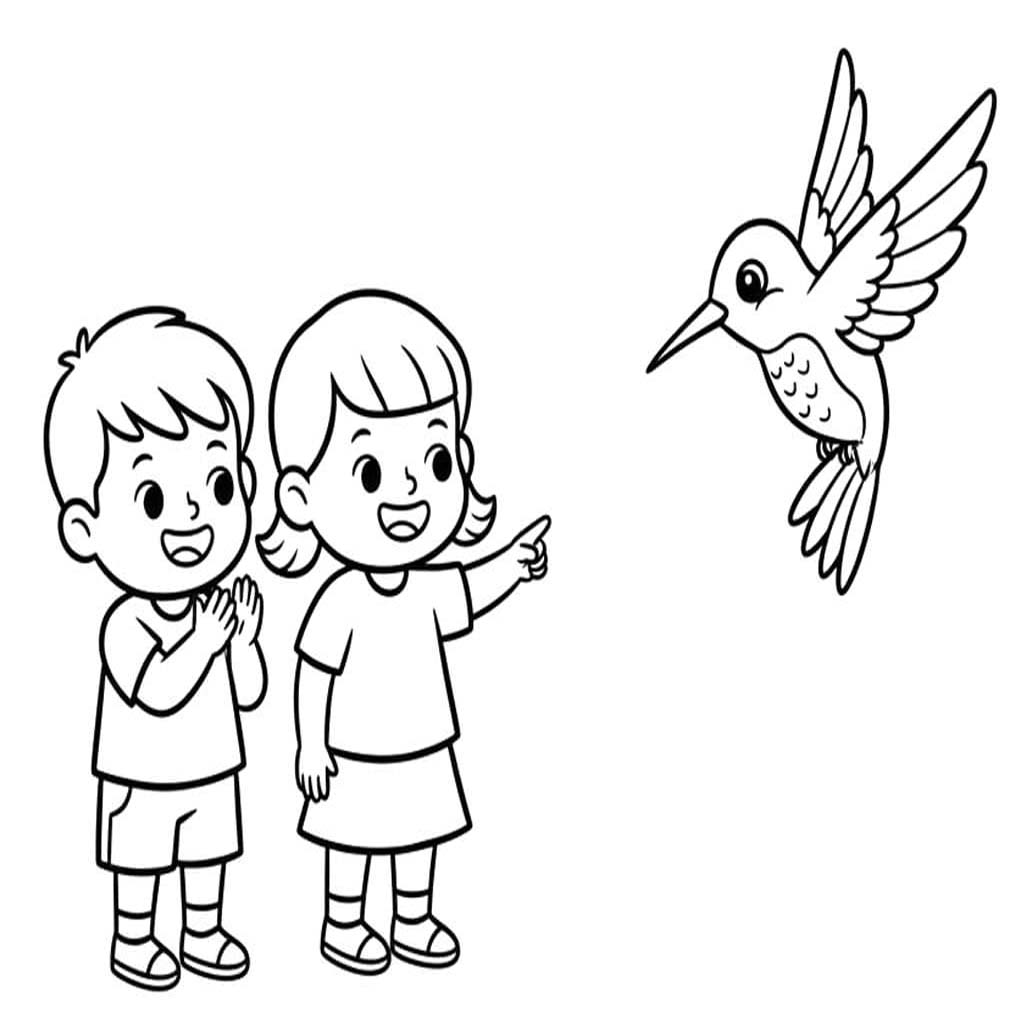 Kolibřík zdarma tisknutelné pro děti omalovánka