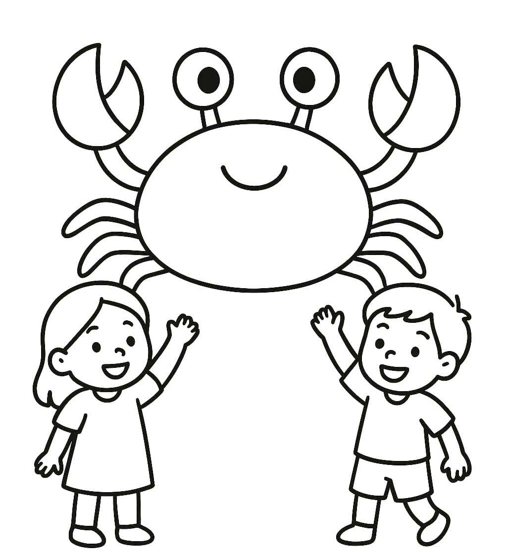Krab snadný tisknutelné omalovánka