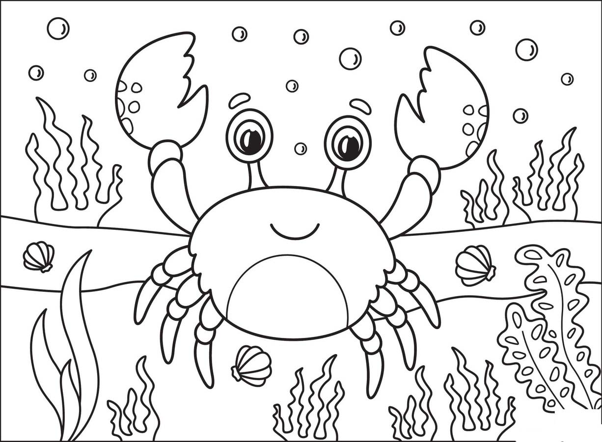 Krab zdarma prostý omalovánka