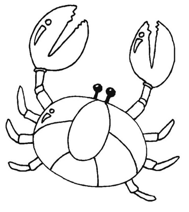 Krab zdarma snadný tisknutelné omalovánka