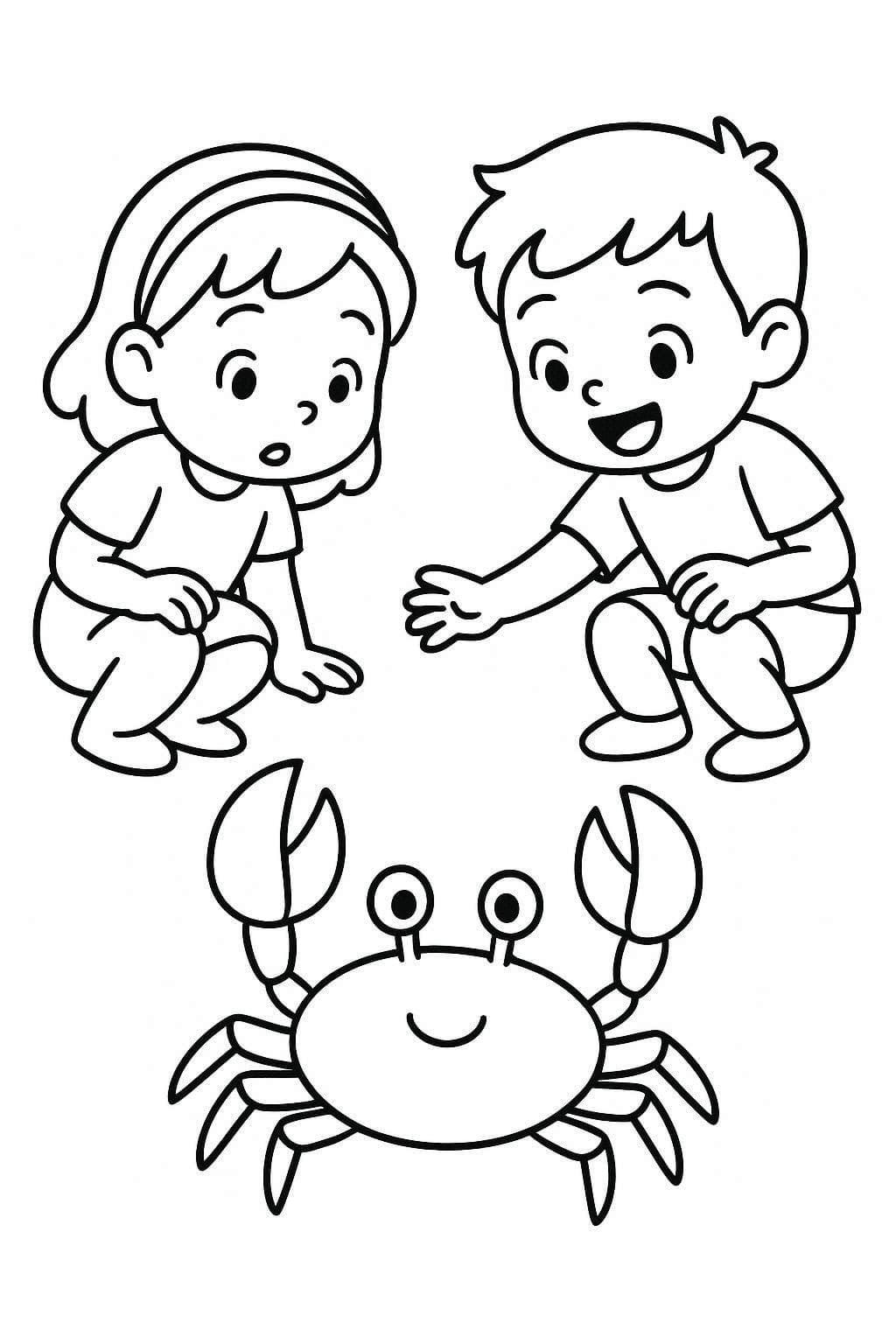 Krab zdarma základní tisknutelné omalovánka