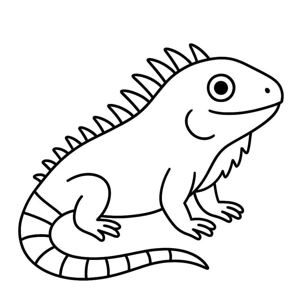 Leguán zdarma prostý tisknutelné omalovánka