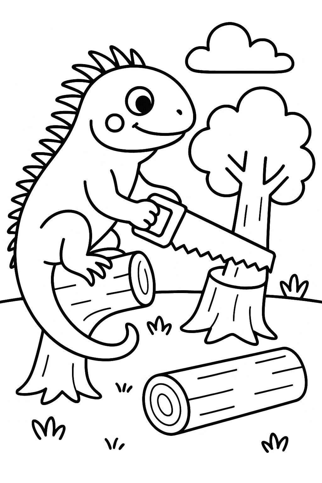 Leguán zdarma prostý omalovánka