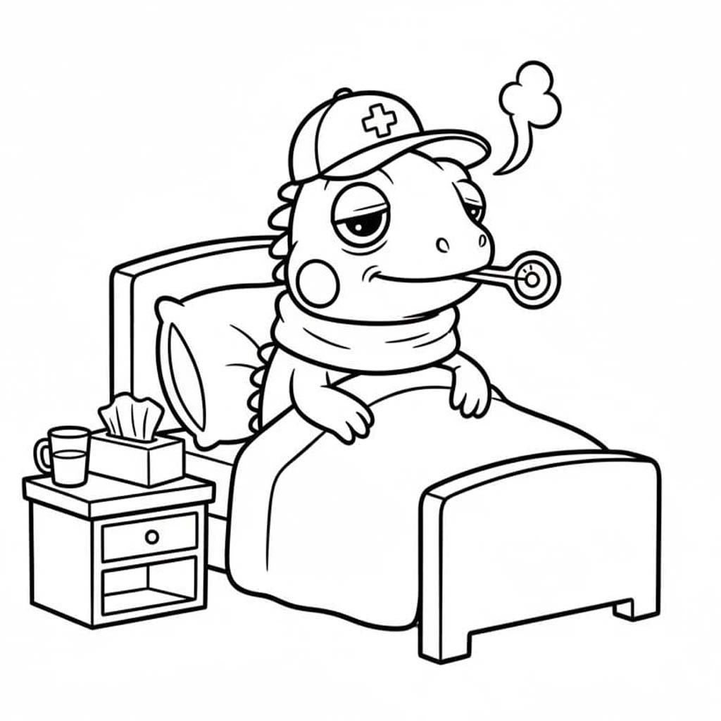 Leguán zdarma snadný omalovánka