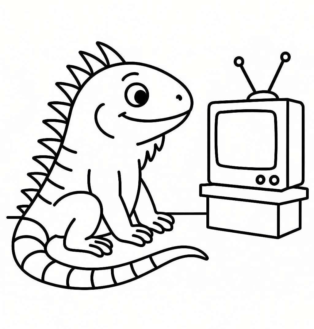 Leguán zdarma tisknutelné pro děti omalovánka