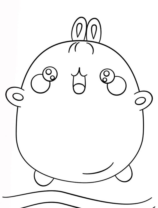 Molang zdarma pro děti omalovánka