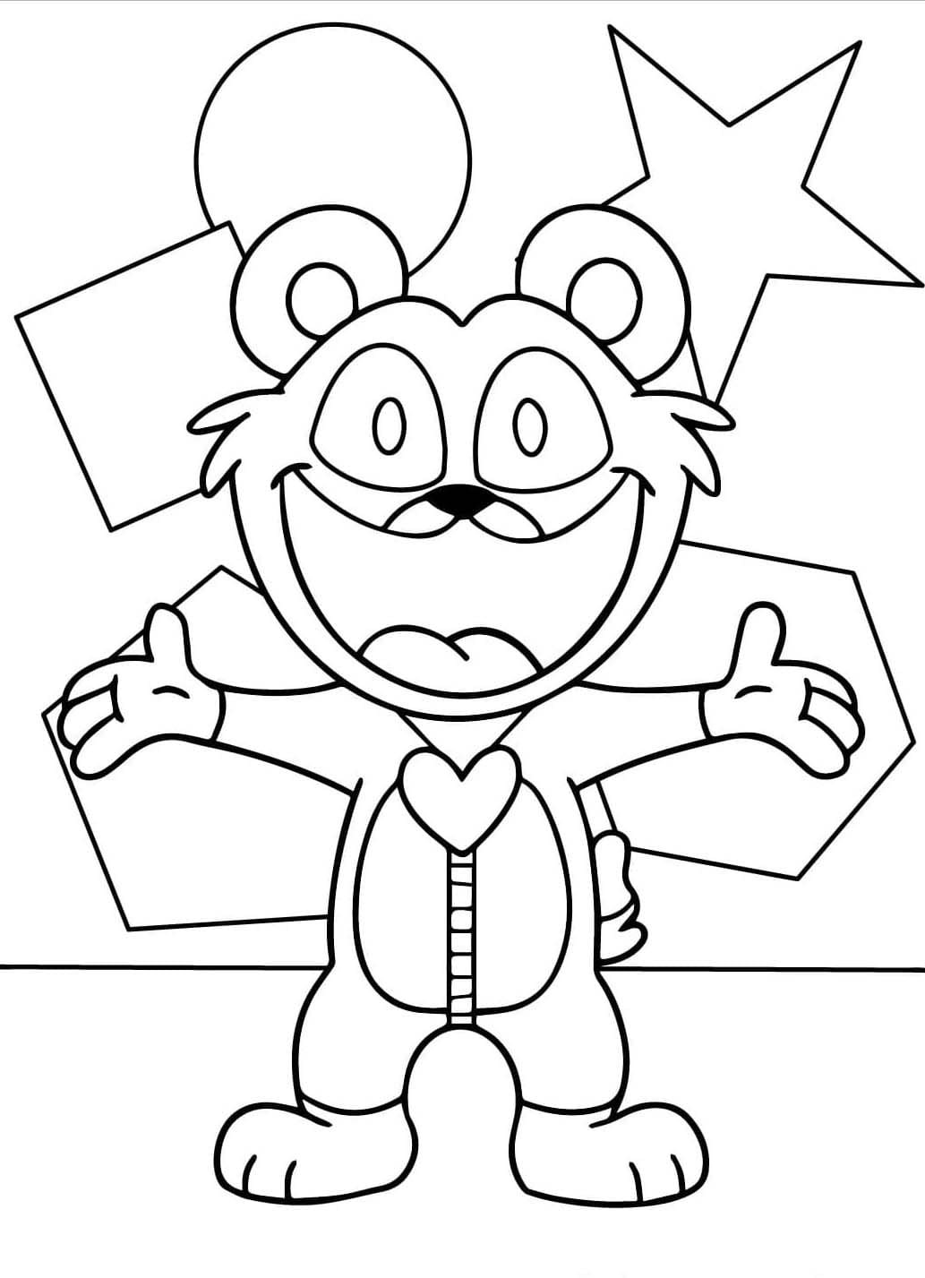 Nakreslete Bobby BearHug prostý tisknutelné omalovánka