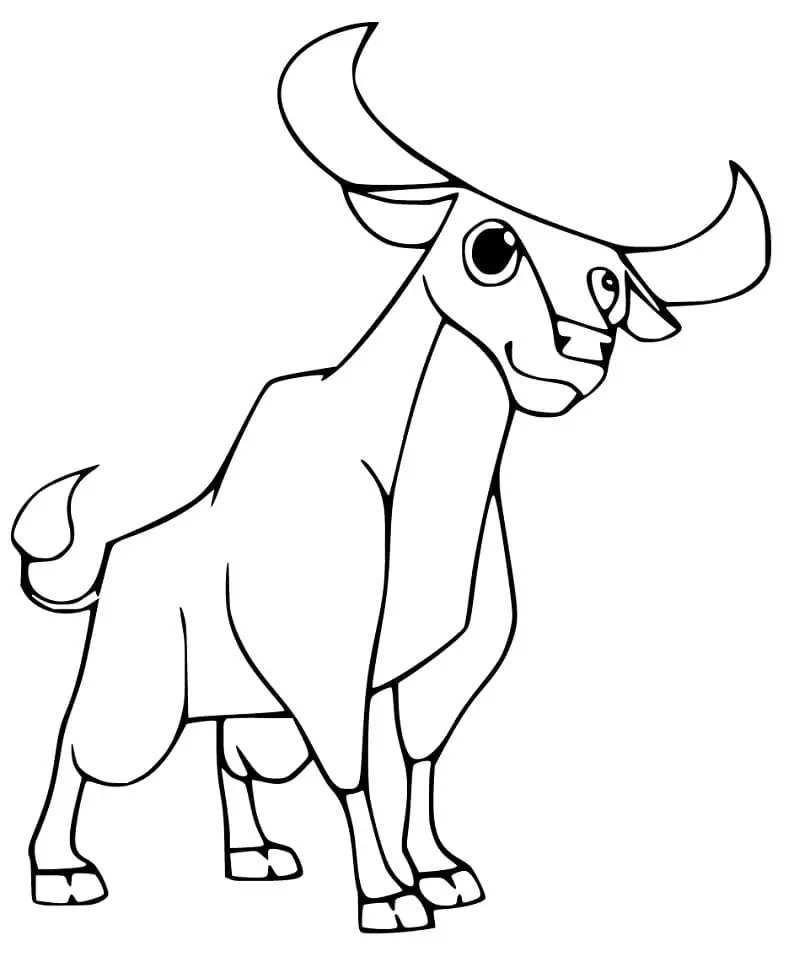 Nakreslete Býci prostý tisknutelné omalovánka