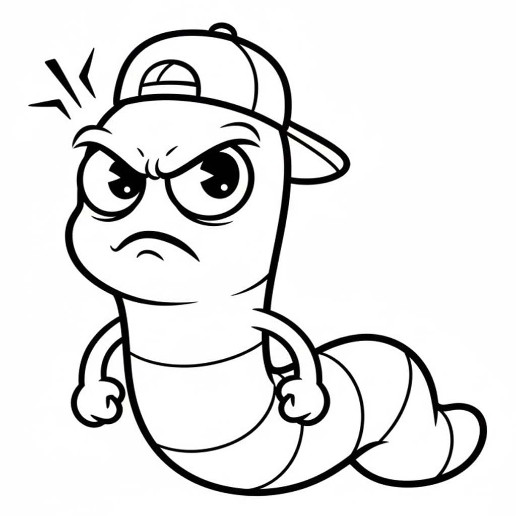 Nakreslete Červ k vytisknutí omalovánka