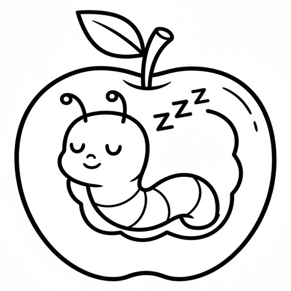 Nakreslete Červ základní tisknutelné omalovánka