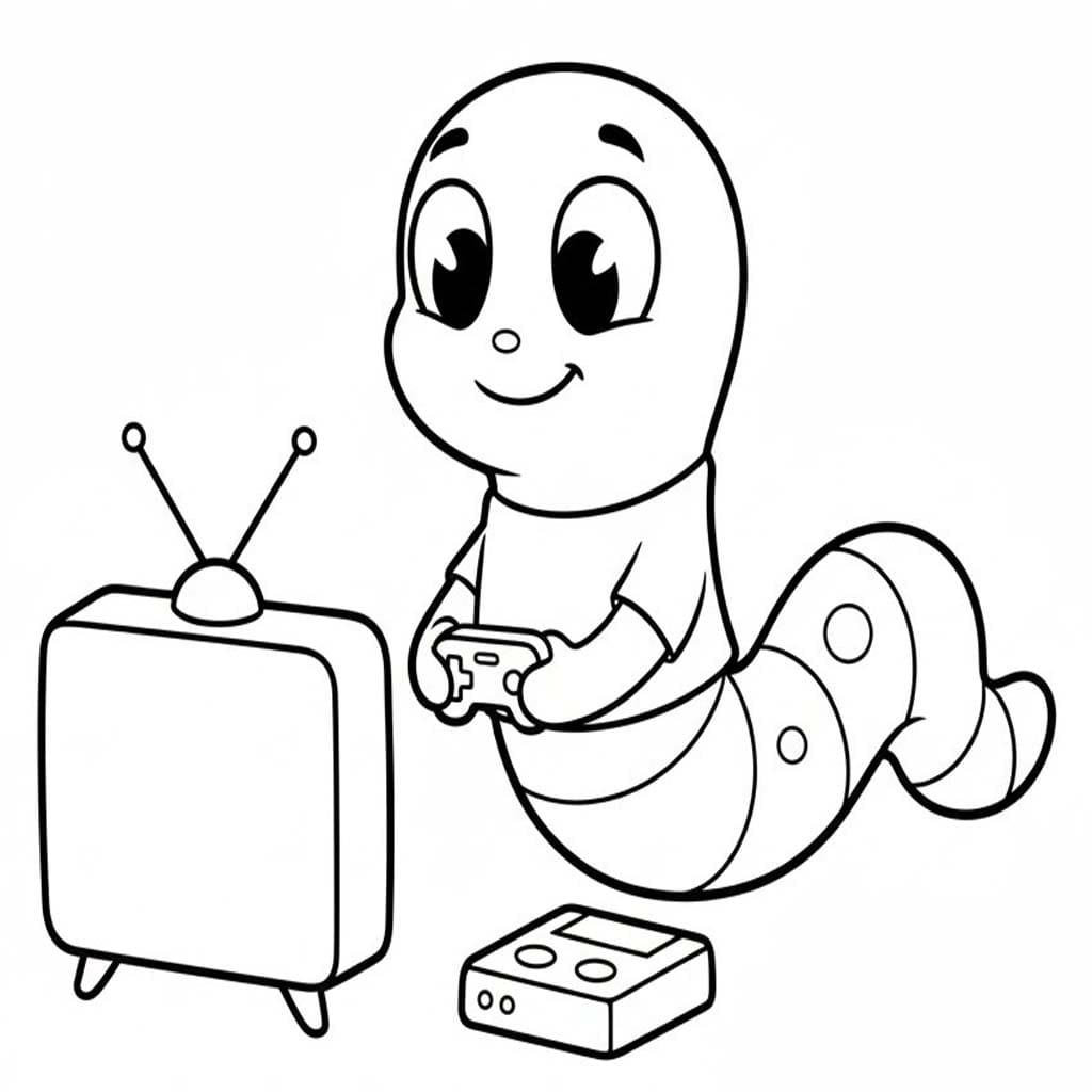 Nakreslete Červ základní omalovánka