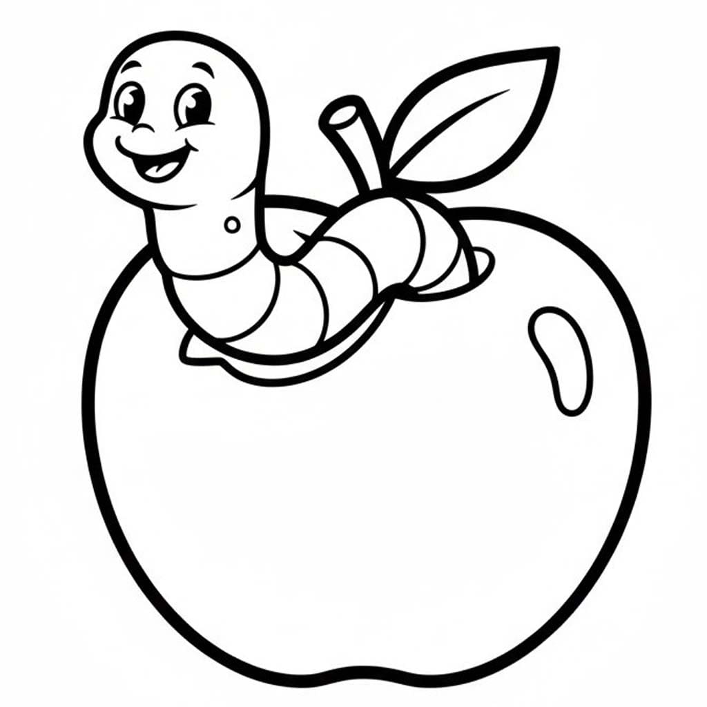 Nakreslete Červ zdarma prostý omalovánka