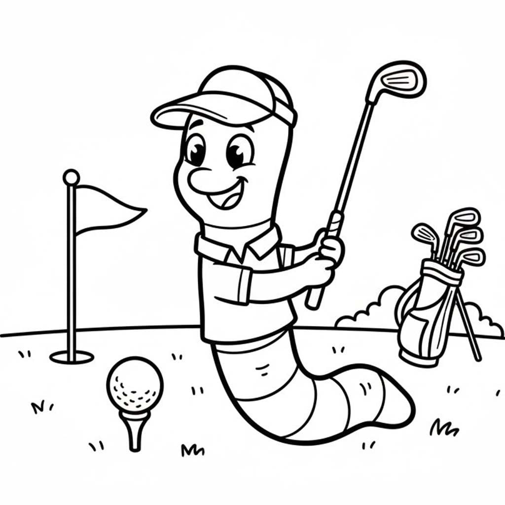 Nakreslete Červ zdarma snadný omalovánka