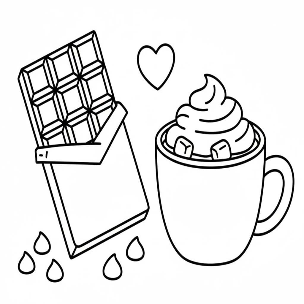 Nakreslete Čokoláda prostý tisknutelné omalovánka
