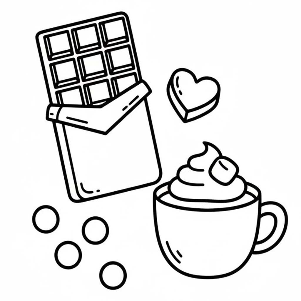 Nakreslete Čokoláda základní tisknutelné omalovánka