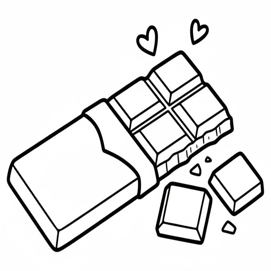 Nakreslete Čokoláda zdarma základní tisknutelné omalovánka