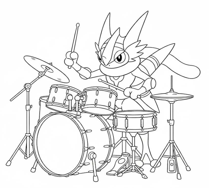 Nakreslete Greninja k vytisknutí zdarma omalovánka