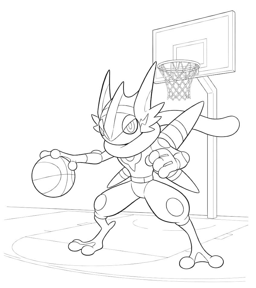 Nakreslete Greninja prostý omalovánka