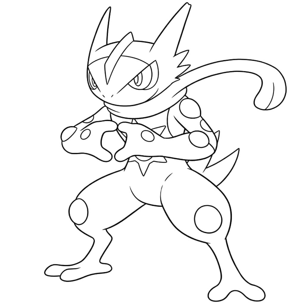 Nakreslete Greninja snadný tisknutelné omalovánka