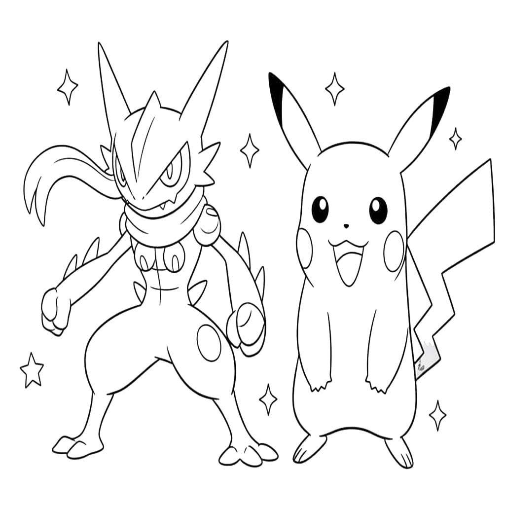 Nakreslete Greninja základní tisknutelné omalovánka