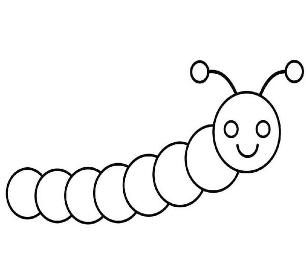 Nakreslete Housenka pro děti omalovánka