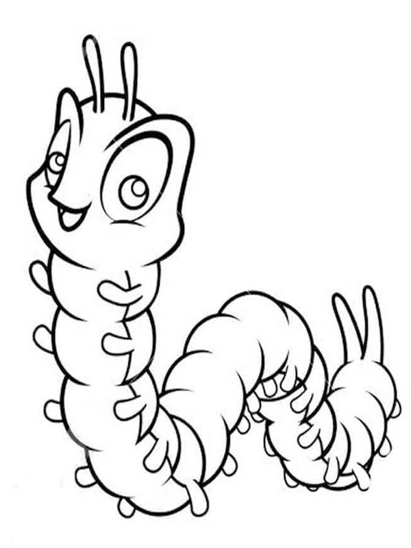 Nakreslete Housenka základní tisknutelné omalovánka