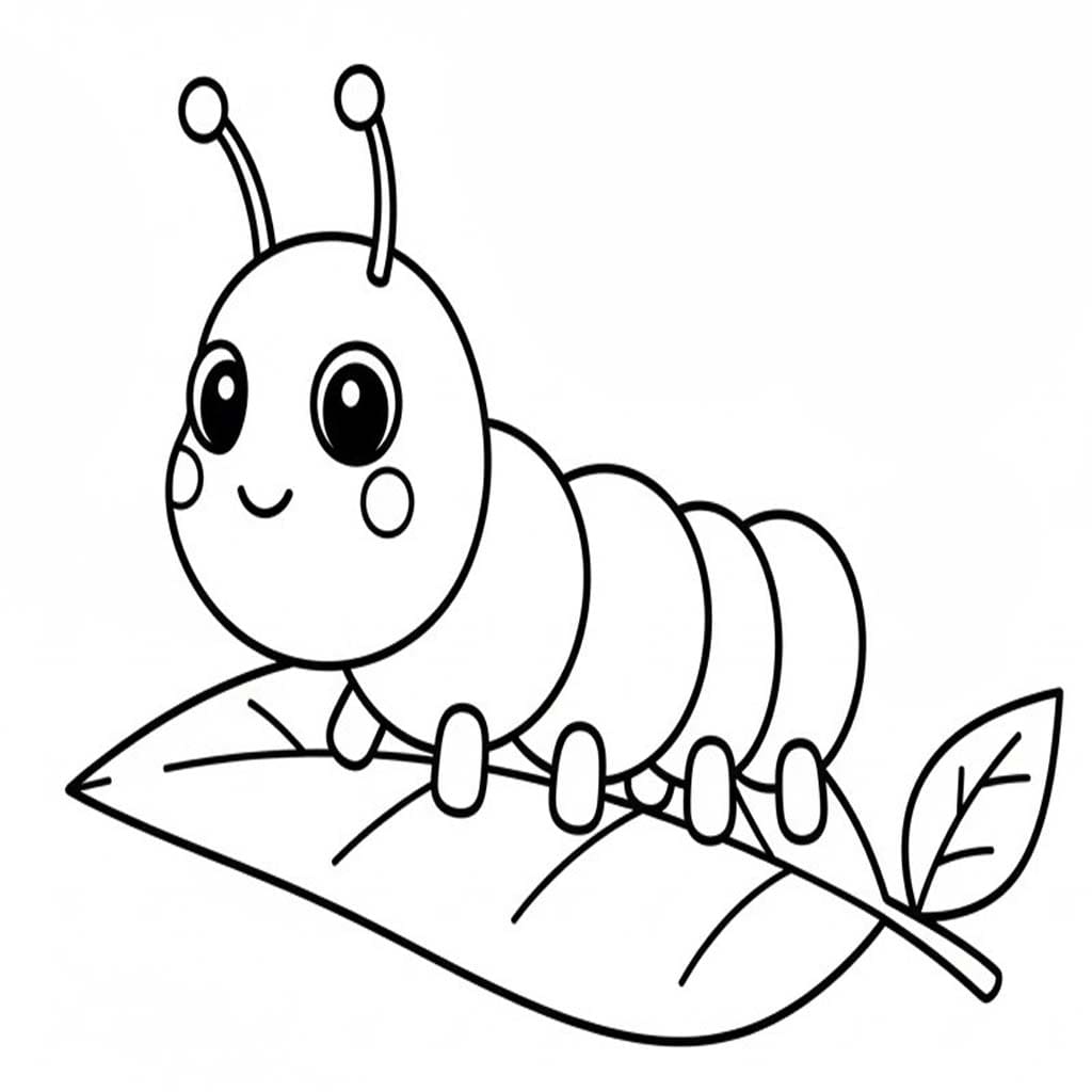 Nakreslete Housenka zdarma snadný tisknutelné omalovánka